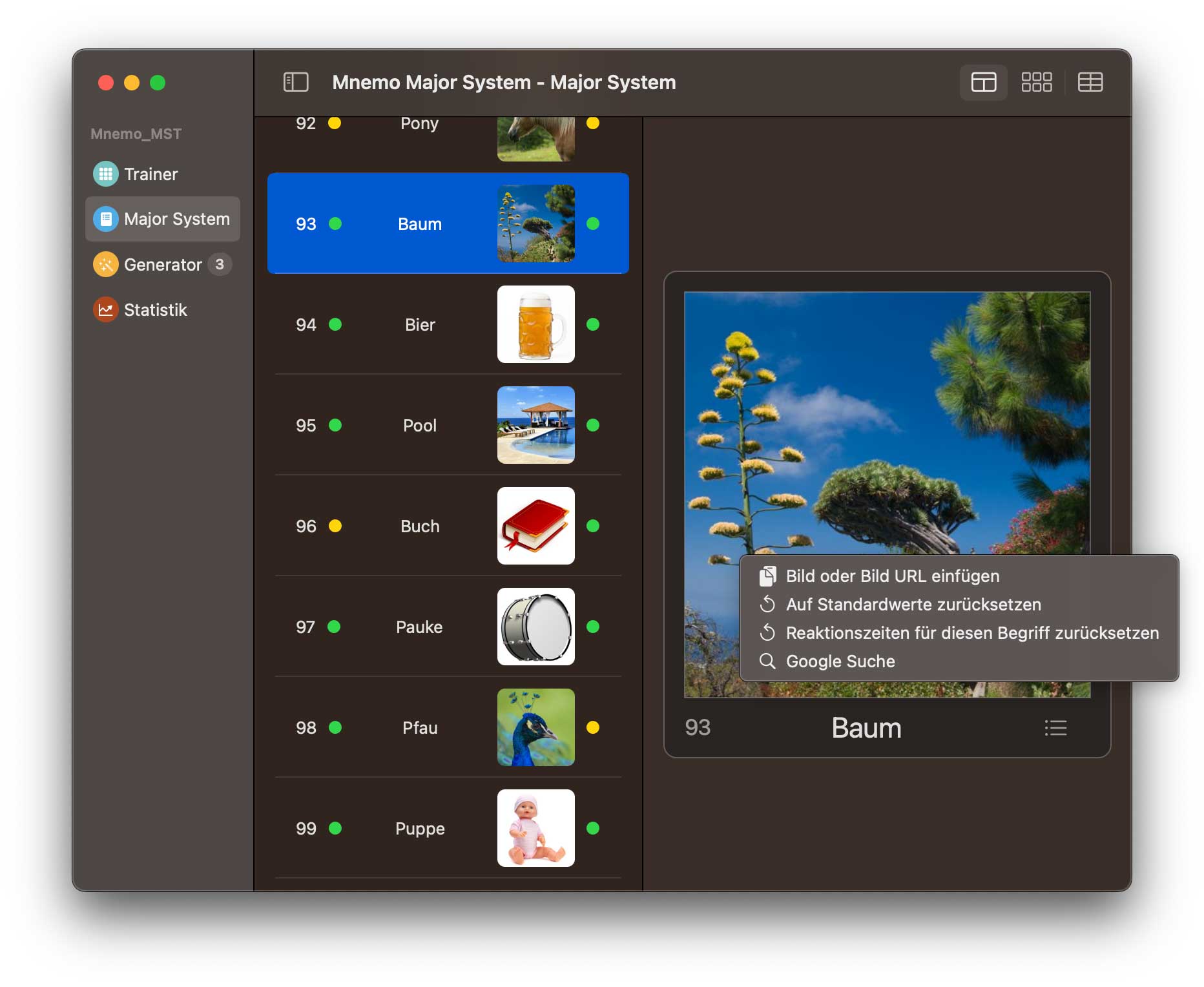 Mnemo Major System für MAC Mastersystem