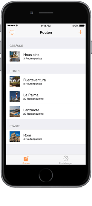 Mnemo Route App Start Screen