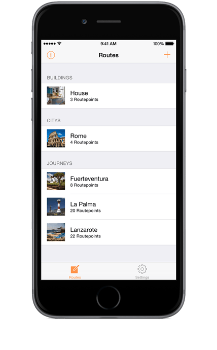 Mnemo Route App Start Screen
