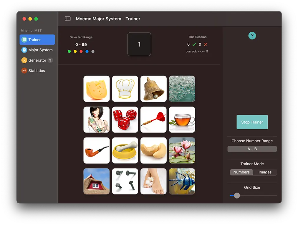 Mnemo Major System for MAC Start Trainer