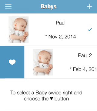 BabyLog24h Babies Fenster